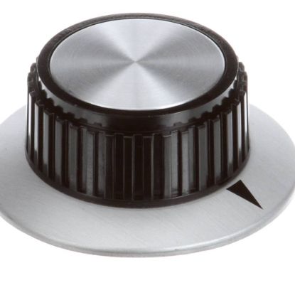 Picture of APW Wyott AS-56508 Knob, Black/aluminum 2.5Dia 1/