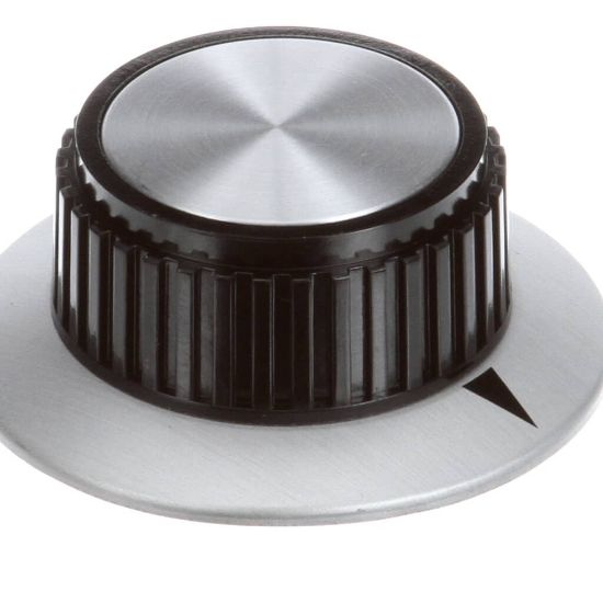 Picture of APW Wyott AS-56508 Knob, Black/aluminum 2.5Dia 1/