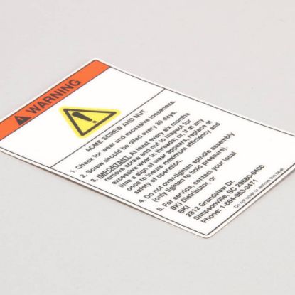 Picture of BKI N0153 Decal, Fkm Warning Acme Screw