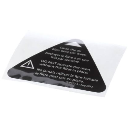 Picture of Turbochef I5-9372-3 Label, Filter Warning, Eng-fre