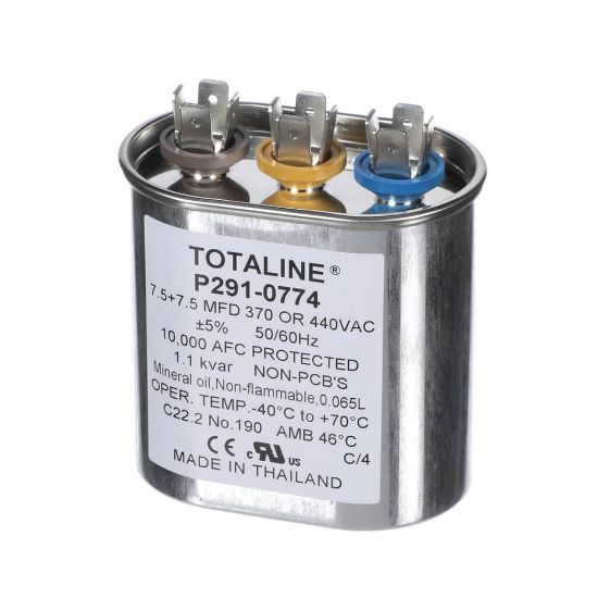 Picture of Carrier P291-0774 7.5/7.5Mfd 440V Oval Capacitor