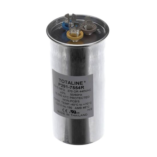 Picture of Carrier P291-7554R Dual Capac 75/5 Mfd 440V Round