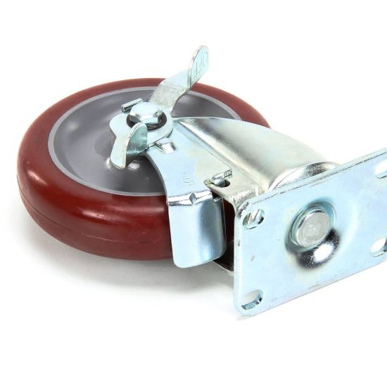 Picture of Carter-Hoffmann 18301-5222 5 Swivel Red Poly,brake Delrin