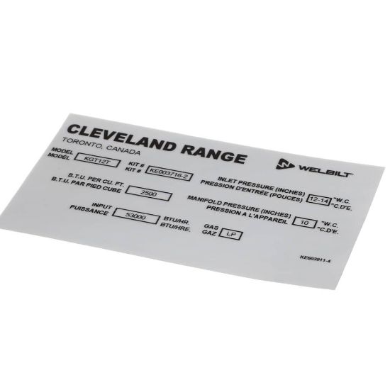 Picture of Cleveland KE603911-4 Label Convert Nat. To L P