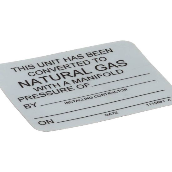 Picture of Convotherm 1115851 Label;propane To Natural Gas C