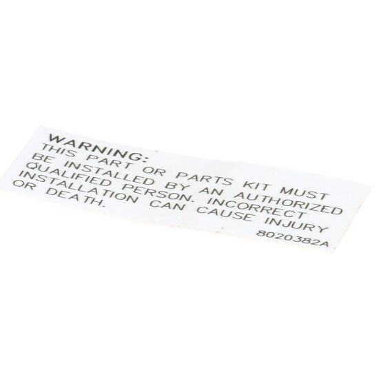 Picture of Frymaster 8020382 Label Gas Valve Convers Ion Kit