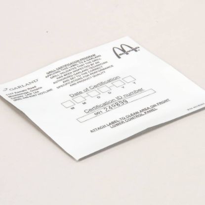 Picture of Garland 4518261 Label Cert.row