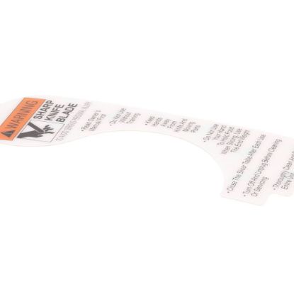 Picture of Globe 910242 Slicer Warning Label Nsf8