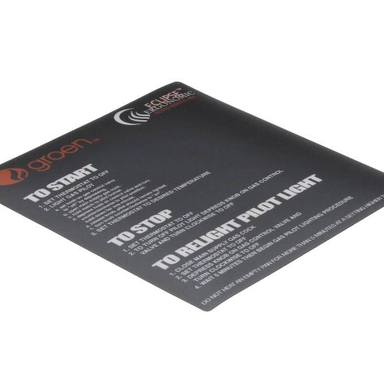 Picture of Groen 146198 Overlay Braising Pan Mi Llivolt Ignition Manual