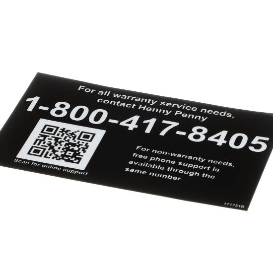 Picture of Henny Penny 171751 Label-tech Support, Us-can
