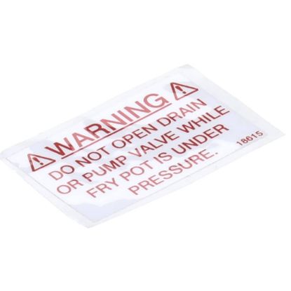 Picture of Henny Penny 18615 Label - Drain Valve Warning