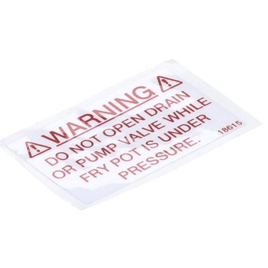 Picture of Henny Penny 18615 Label - Drain Valve Warning