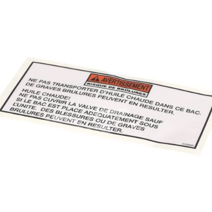 Picture of Henny Penny 33590 Label-warning Drain Pan Fre