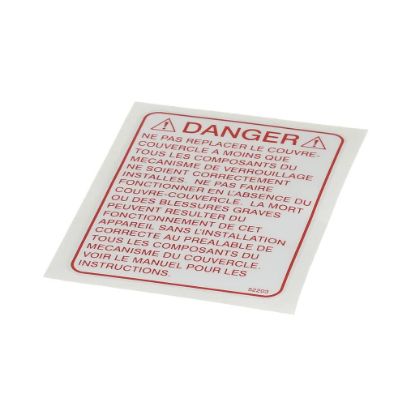 Picture of Henny Penny 52203 Label-lid Danger French