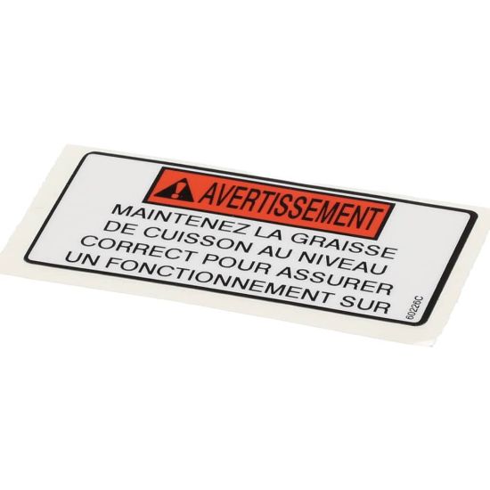 Picture of Henny Penny 60226 Label-oil Level Warning Fre