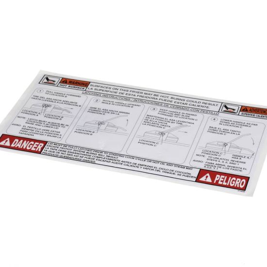 Picture of Henny Penny 67329 Lid Instruction Label