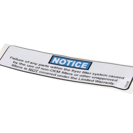 Picture of Henny Penny 75025 Label - Filter Notice