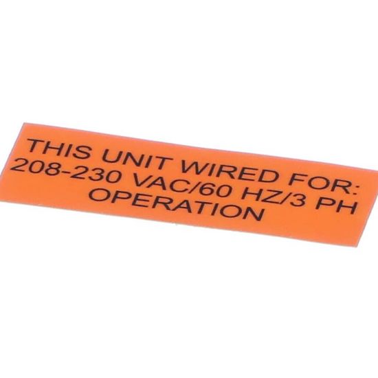 Picture of Jackson 09905-004-40-11 Decal 208-230/60/3 Operation