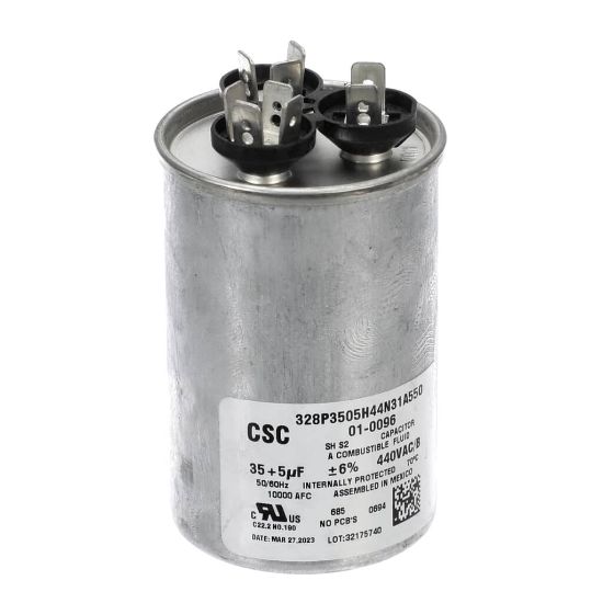 Picture of Nortek 01-0096 Dual Round Run Capacitor 5+35Uf 440V