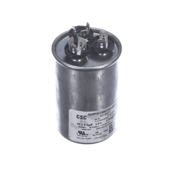 Picture of Nortek 01-0271 Run Cap, Dual Round,370v,7.5+45uf