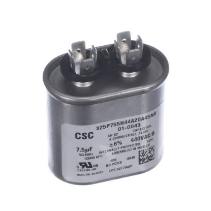 Picture of Nortek 01-0043 Run Cap, Oval, 440V, 7.5Uf
