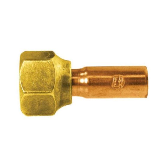 Picture of Rheem 82-A15726 Brass Straight Fitting - Internal Flare To Tube Extension Solder