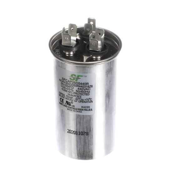 Picture of Trane SFCAP25D5440R Capacitor; 25+5Mfd 370/440V Round Run Capacitor