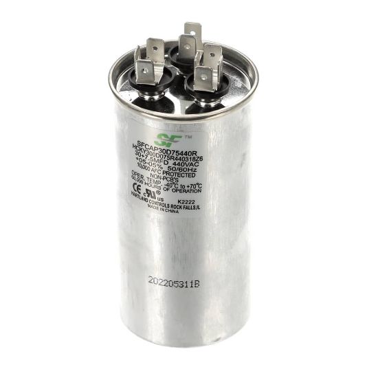 Picture of Trane SFCAP30D75440R Capacitor; 30+7.5Mfd 440V Round Run Capacitor