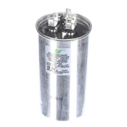 Picture of Trane SFCAP60D75440R Capacitor; 60+7.5Mfd 370/440V Round Run Capacitor