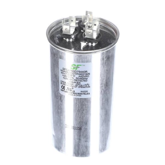 Picture of Trane SFCAP60D75440R Capacitor; 60+7.5Mfd 370/440V Round Run Capacitor