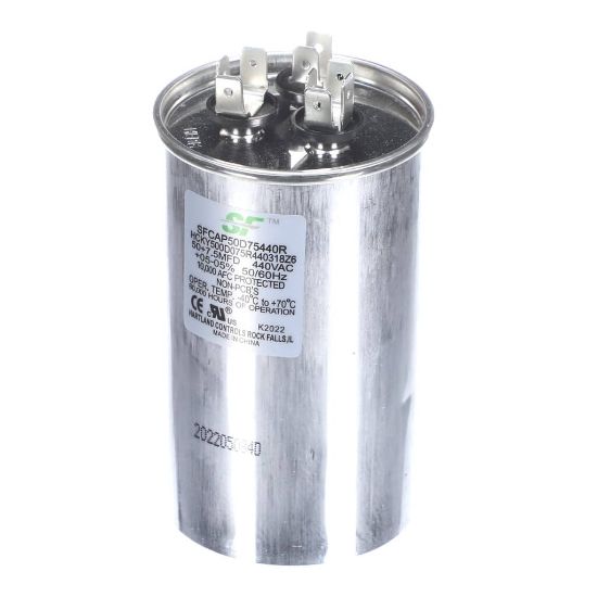 Picture of Trane SFCAP50D75440R Capacitor; 50+7.5Mfd 370/440V Round Run Capacitor
