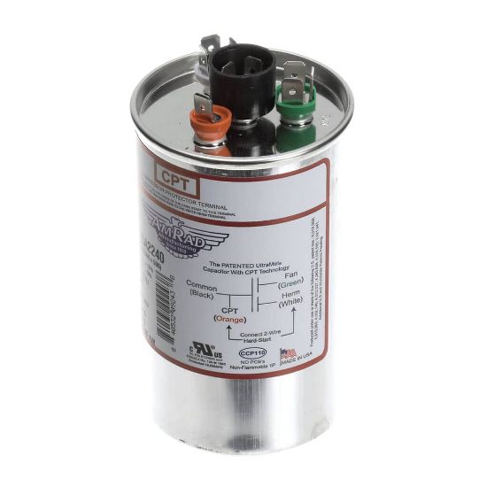 Picture of Trane USA2240 Capacitor; 55/5Mfd 370/440V Rnd Usa Made