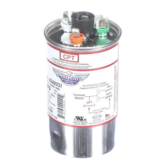 Picture of Trane USA2237 Capacitor; 50/5Mfd 370/440V Rnd Usa Made