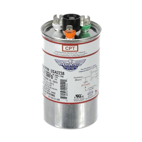 Picture of Trane USA2238 Capacitor; 50/7.5Mfd 370/440V Rd Usa Made