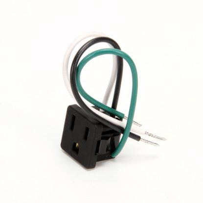 Picture of TRUE 801229 Receptacle, 3 Way Black #643-01374-101 15 Amp