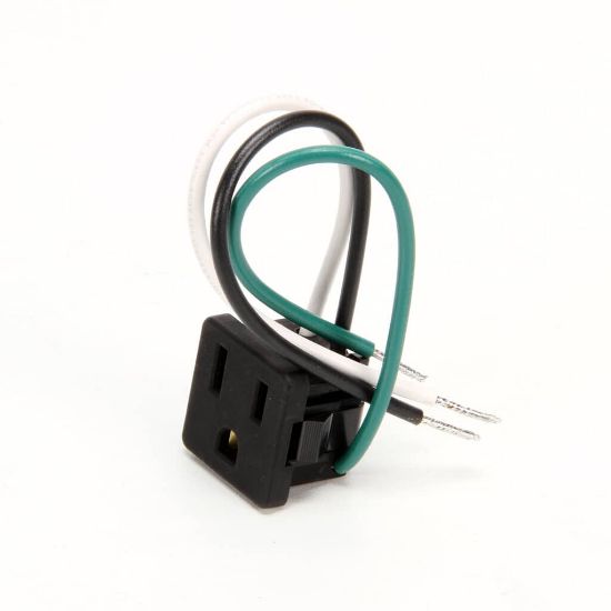 Picture of TRUE 801229 Receptacle, 3 Way Black #643-01374-101 15 Amp