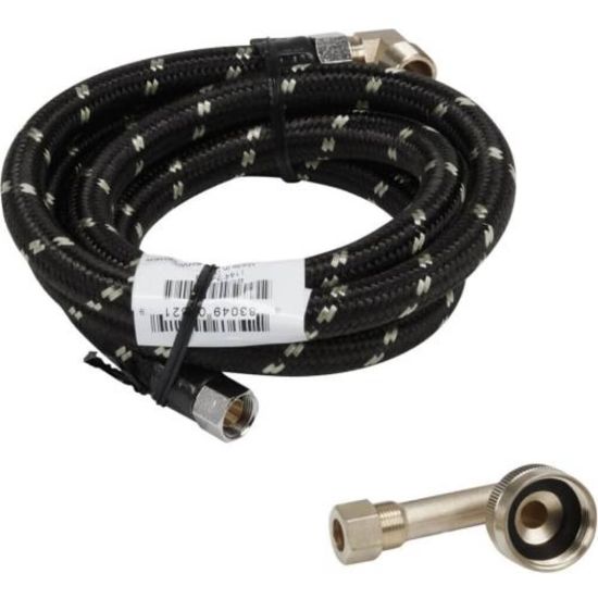 Picture of Whirlpool W10278635RP 6 Ft Braided Hose W 3/8 & 3/4 Connector