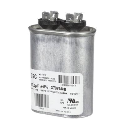 Picture of York S1-02420046700 Single Run Capacitor, 10Mfd,370v,flat