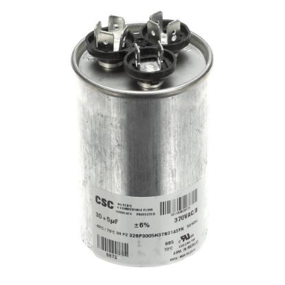 Picture of York S1-02424778700 Dual Run Capacitor, 30/5Mfd,370v,round