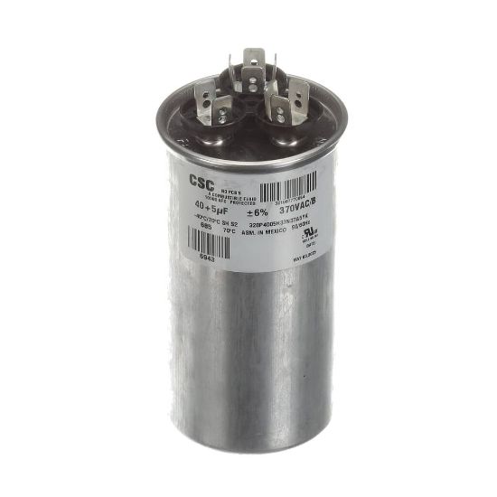 Picture of York S1-02425893700 Dual Run Capacitor, 40/5Mfd,370v,round