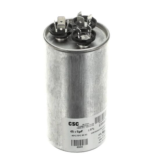 Picture of York S1-02425895700 Dual Run Capacitor, 45/5Mfd,370v,round