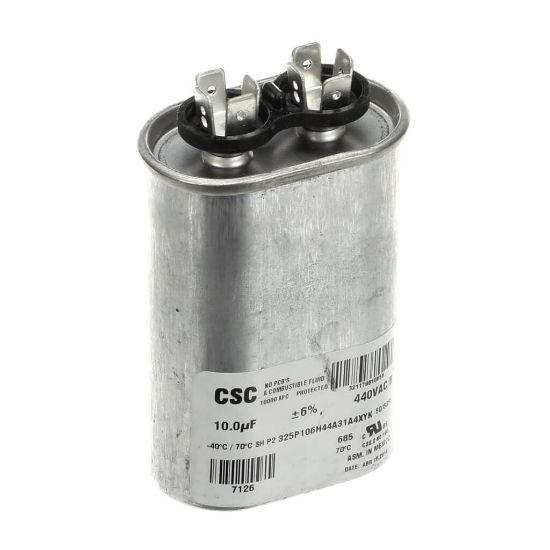 Picture of York S1-02431404000 Single Run Capacitor, 10Mfd,440v,flat